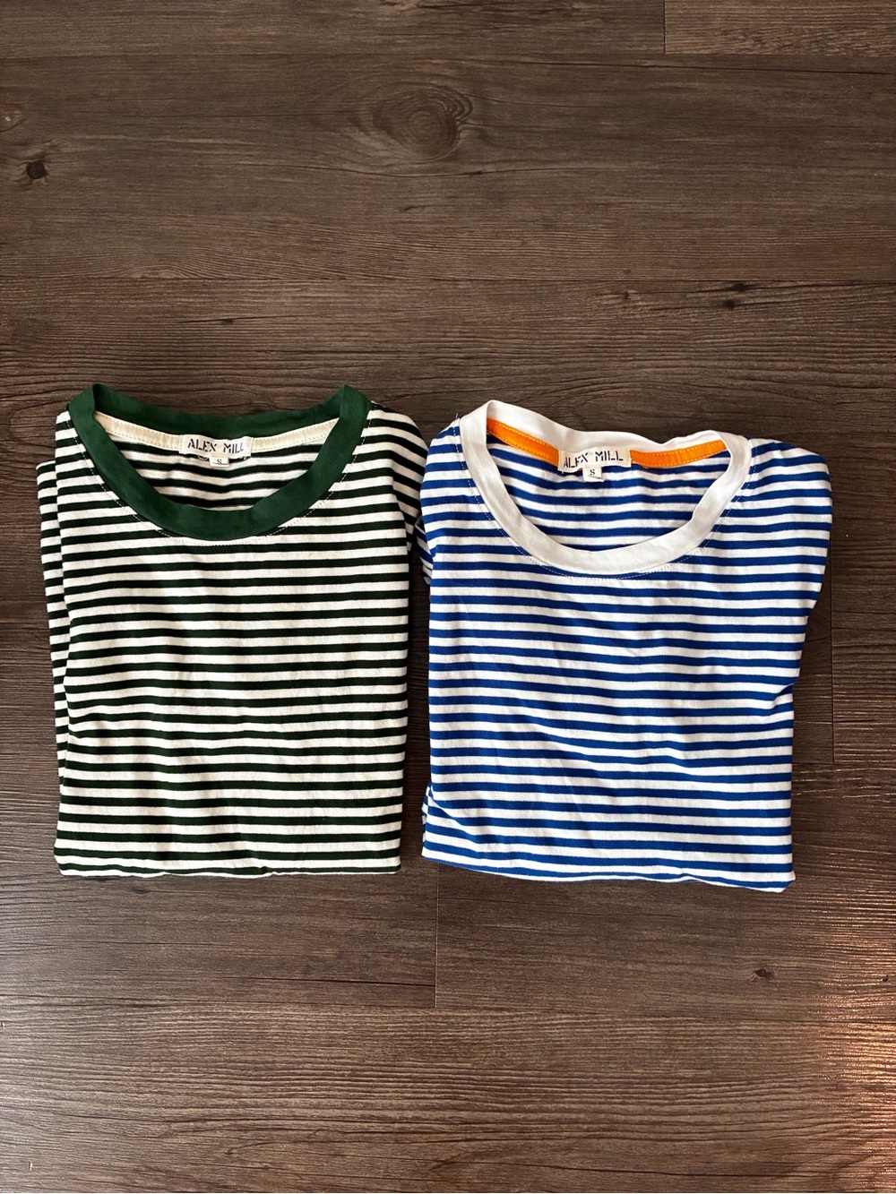 Alex Mill 2 Striped cotton Fitted Shirt XS/S green and blue